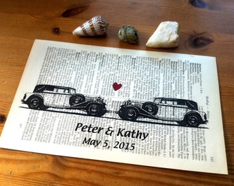 White Oldtimer Sweet Love, dictionary print, mindfulness gift, old book pages, literary gifts