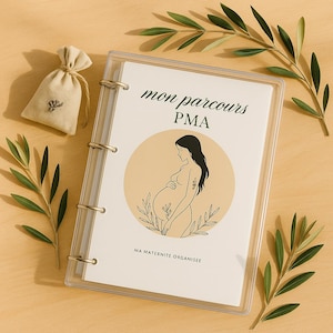 Personalized PMA binder – IVF / insemination / FET journey tracking notebook – Gentle and organized journal – Fertility & trying for a baby
