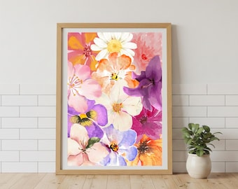 Floral Wall Art Digital Download | Botanical Printable Art | Flower Print Set | Instant Home Decor