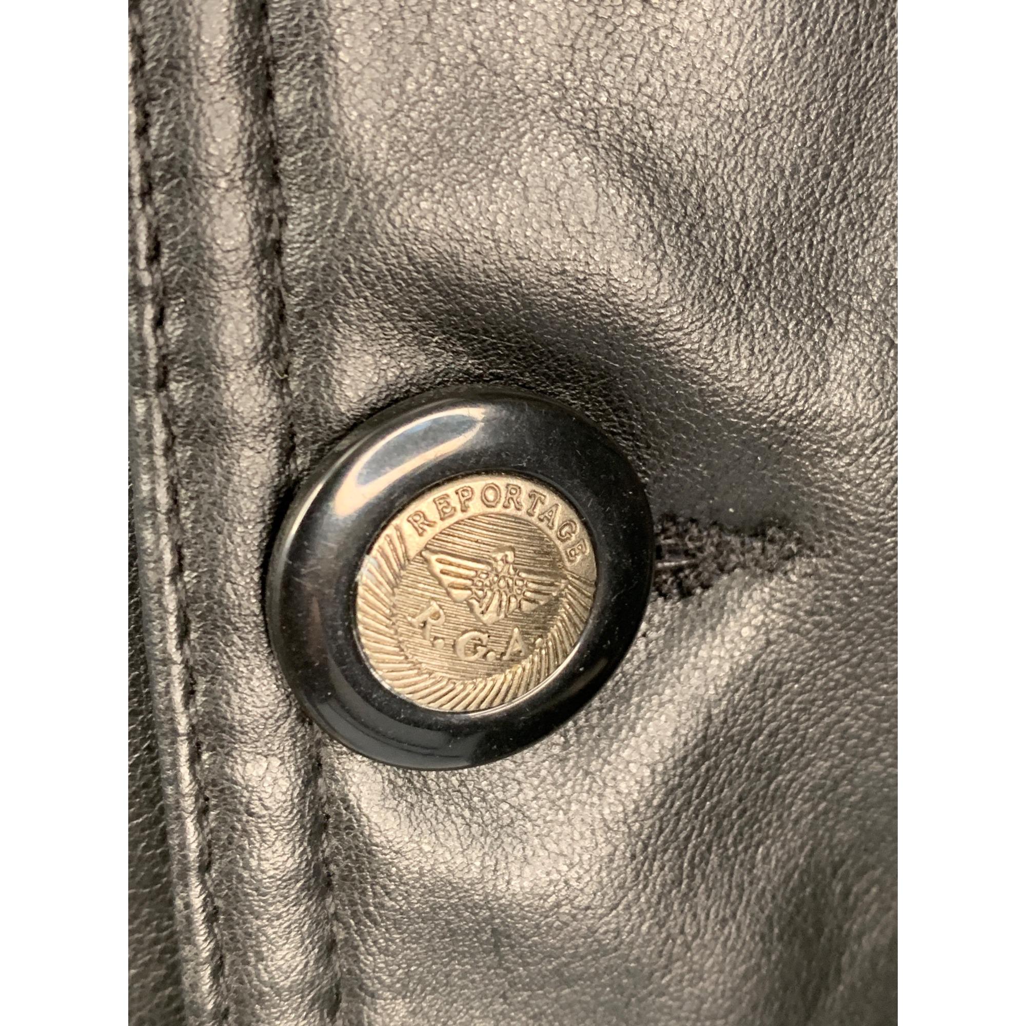 Vintage Reportage Giorgio Armani RGA Leather Coat Monogram Lining
