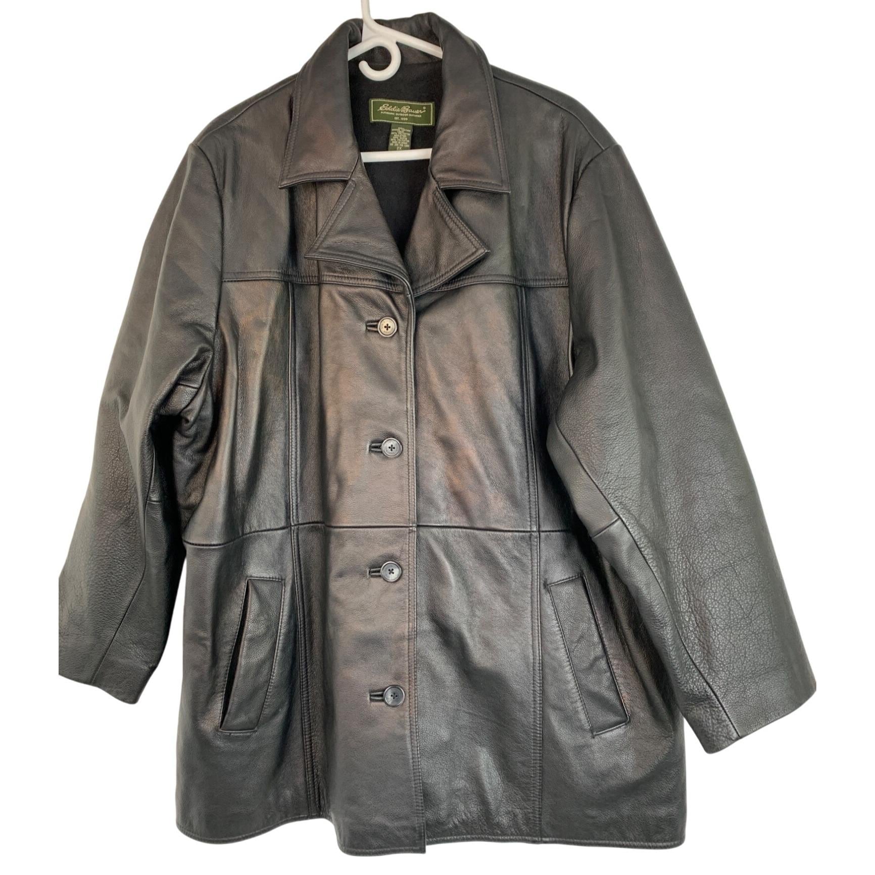 Eddie Bauer Jacket Genuine Leather - Etsy