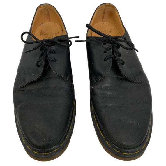 Vintage Dr Martens Leather Oxfords, Black 3-eye Shoes, UK 9  display picture 3