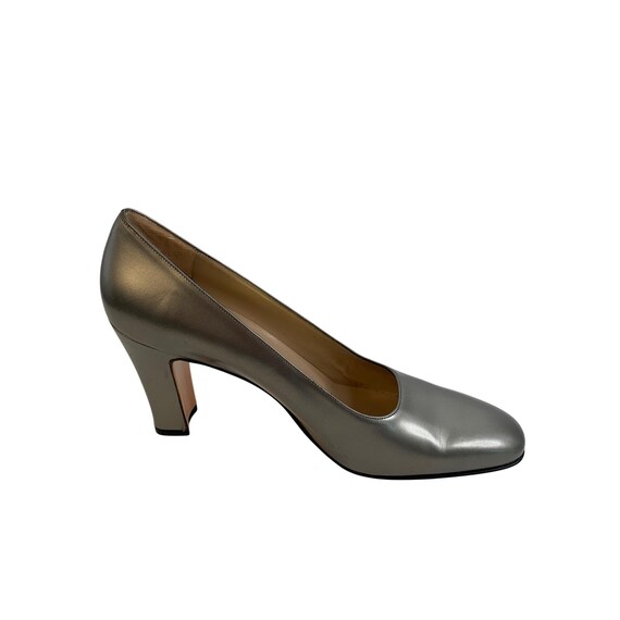Salvatore Ferragamo Selezione Leather Pumps Size 10 AA Italy EUC Metalic