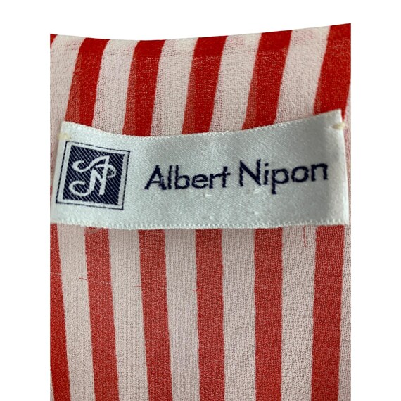 Vintage 80s Albert Nipon Red Striped Nautical Siz… - image 3