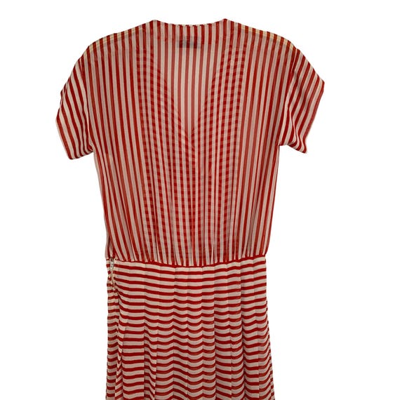 Vintage 80s Albert Nipon Red Striped Nautical Siz… - image 8