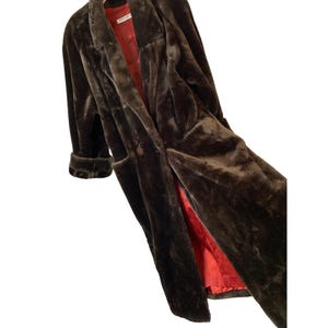 VTG 90s Donnybrook Faux Fur Plush Coat Cozy Teddy Bear Midi Length L RC10152