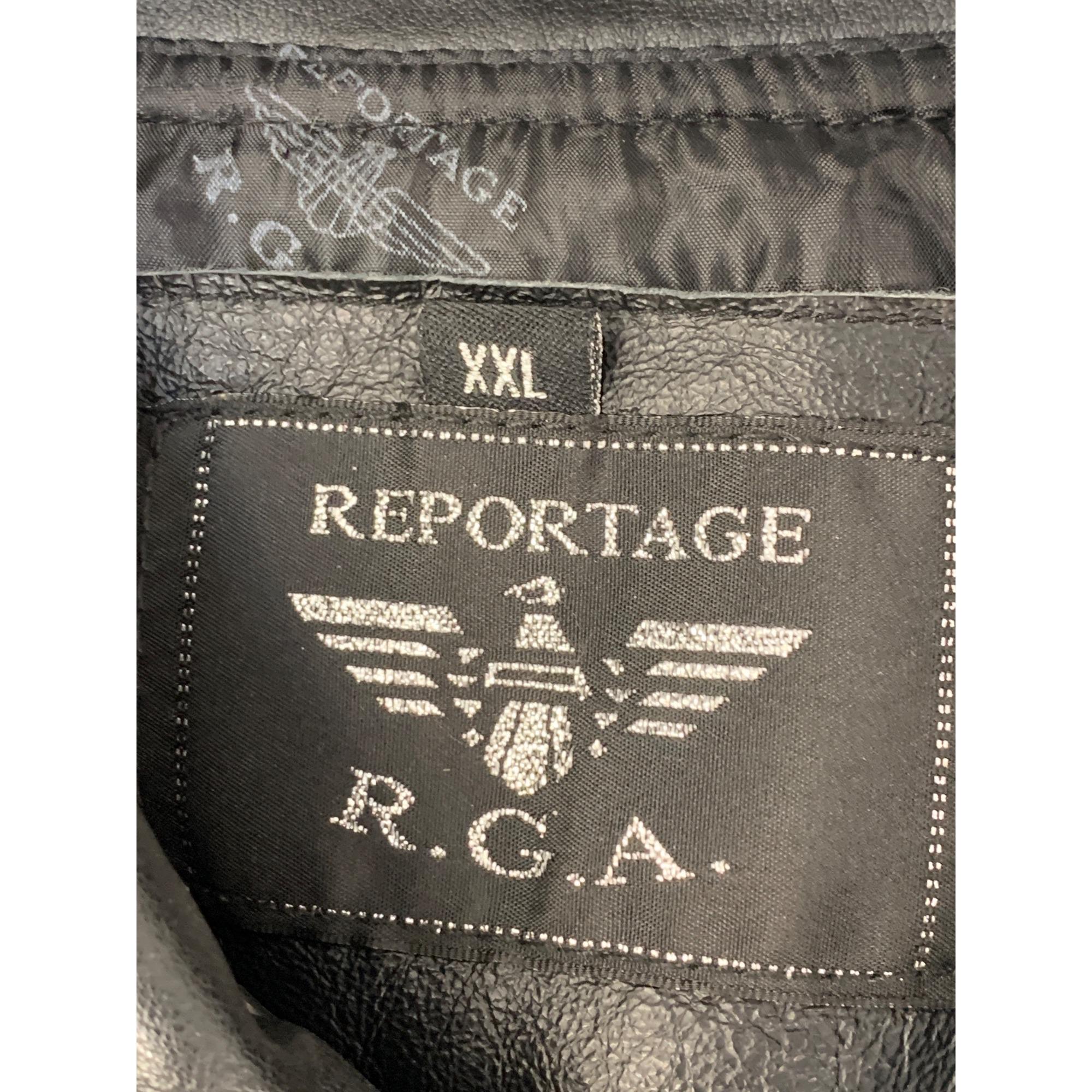 Vintage Reportage Giorgio Armani RGA Leather Coat Monogram Lining