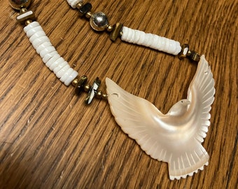 Vintage Eagle Flying Shell Necklace