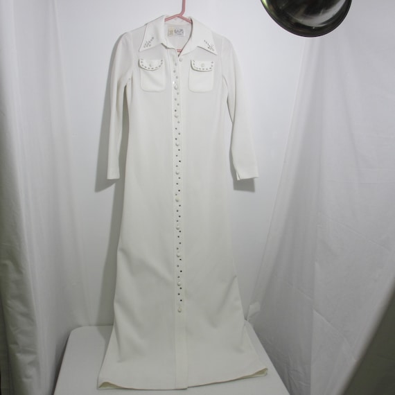 Vintage Leslie Fay Knits White Dress/Rhinestones