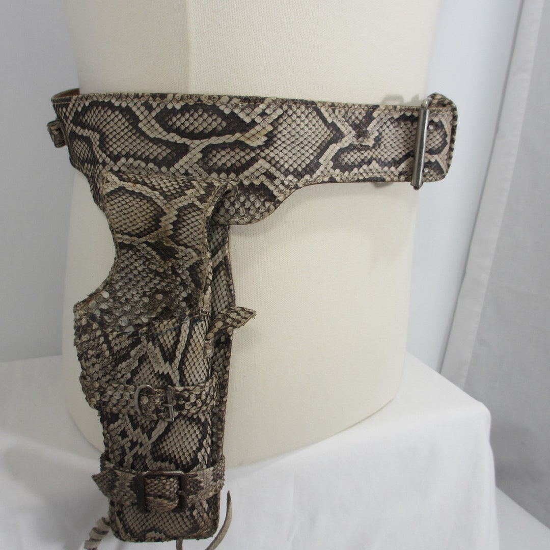 Vintage Western Holster Gun Belt Rattle Snake Etsy