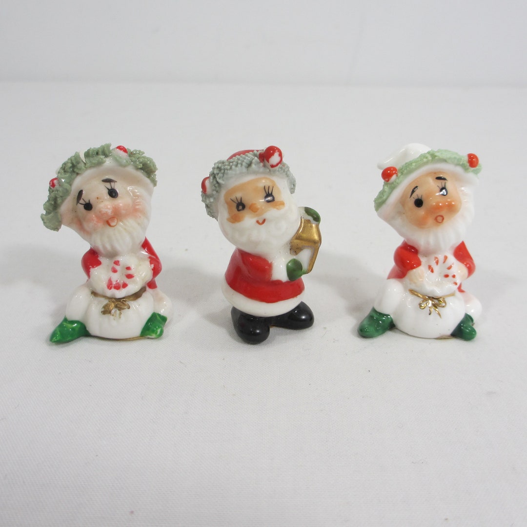 3 Vintage Miniature Christmas Figurines - Etsy