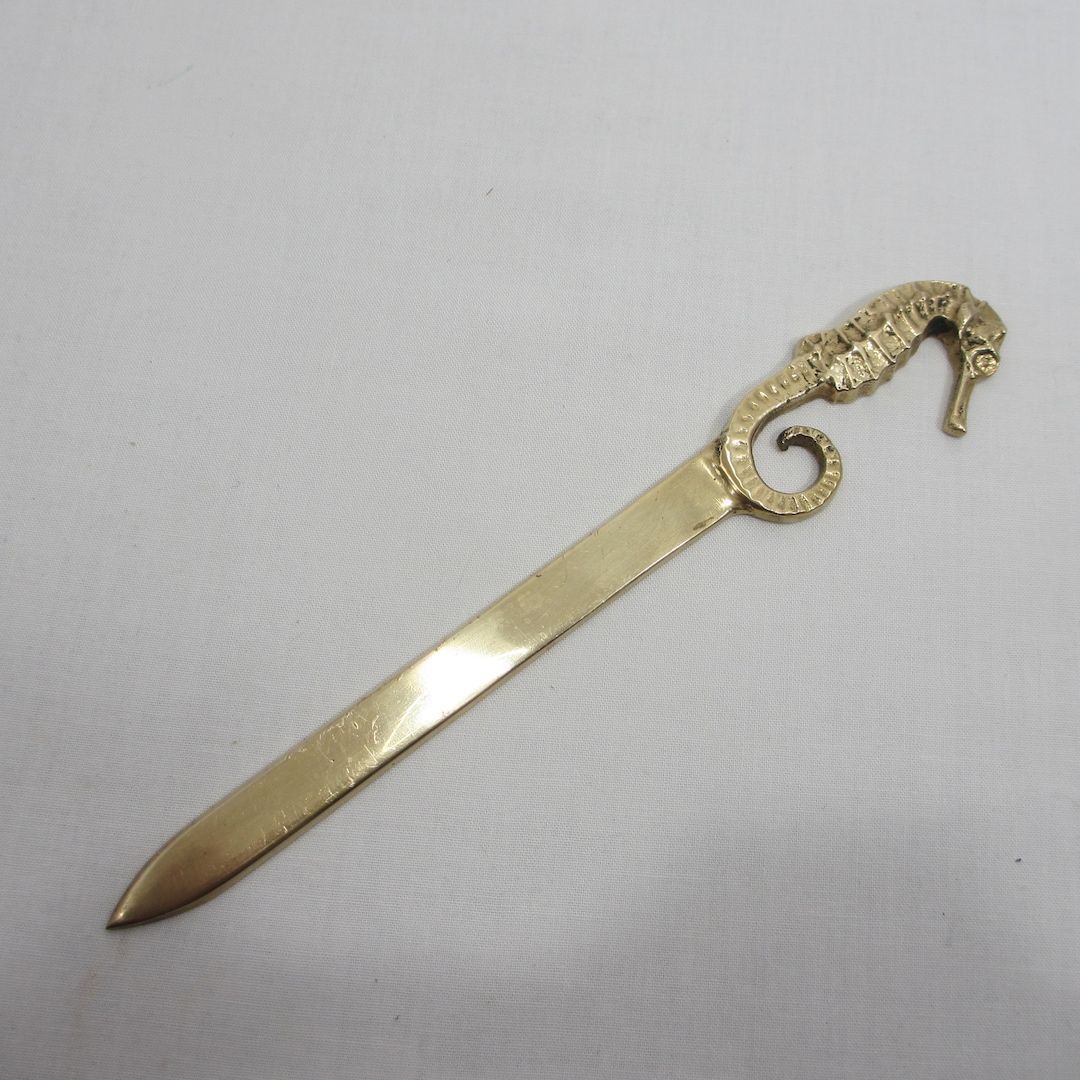 Brass Sea Horse Letter Opener Etsy