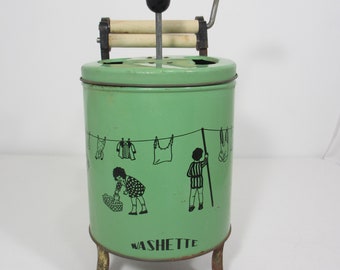 Antique Hand Crank Wash Machine With Wringer Primitive Laundry