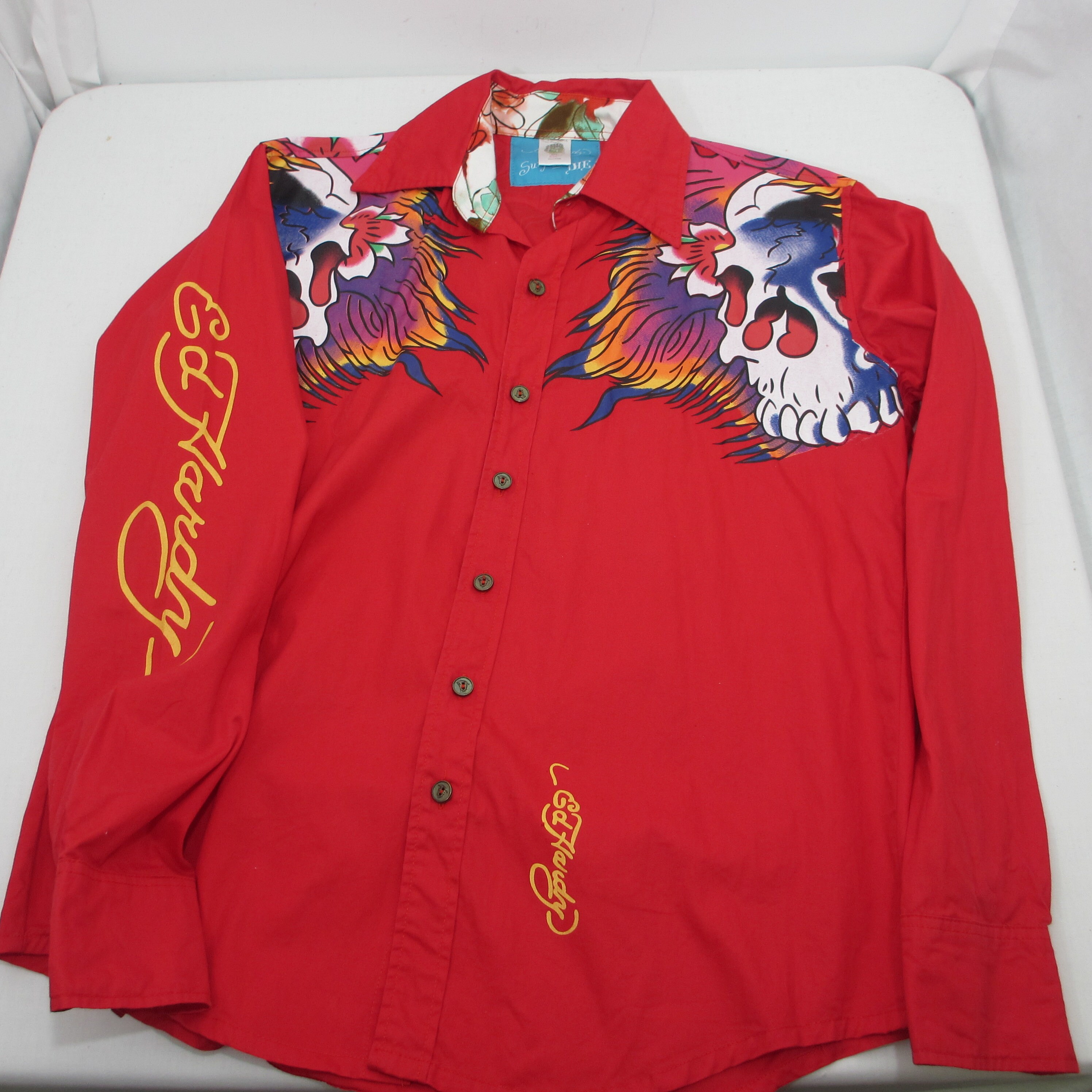 Vintage Ed Hardy Surf or Die Mens Dress Shirt Etsy