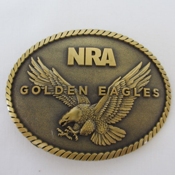 nra golden eagles belt buckle