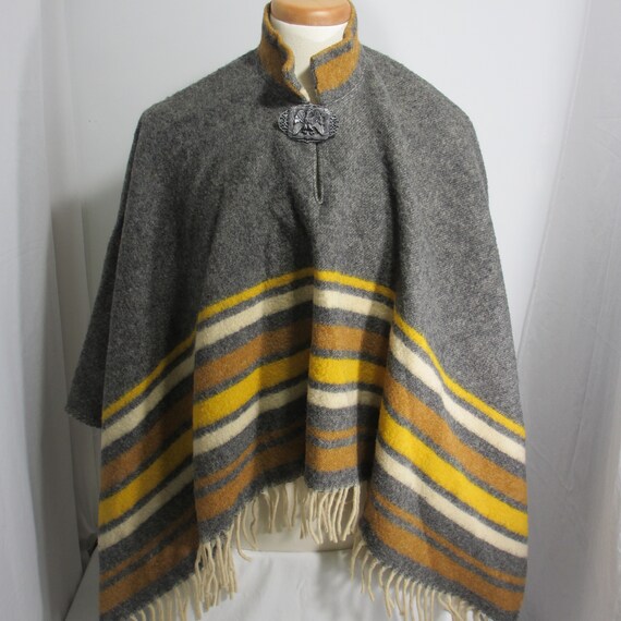Darling Vintage Wool Blanket Poncho Gem