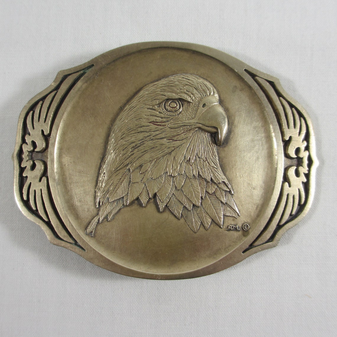 Vintage Solid Brass Eagle Head Belt Buckle Etsy Italia