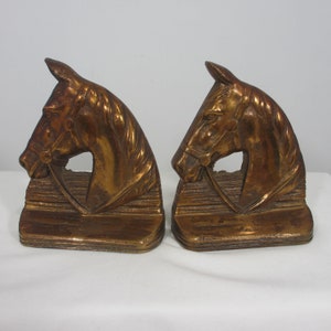 Vintage Cast Iron Horse Head Book Ends