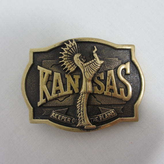 Vintage Solid Brass Kansas Keeper Of The Plains B… - image 2
