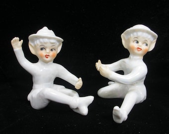 Vintage White Pixie Elf Candle Huggers