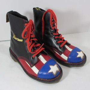Vintage Rare 80&#39;s Dr. Martens Black Leather Boots Kids Size 3