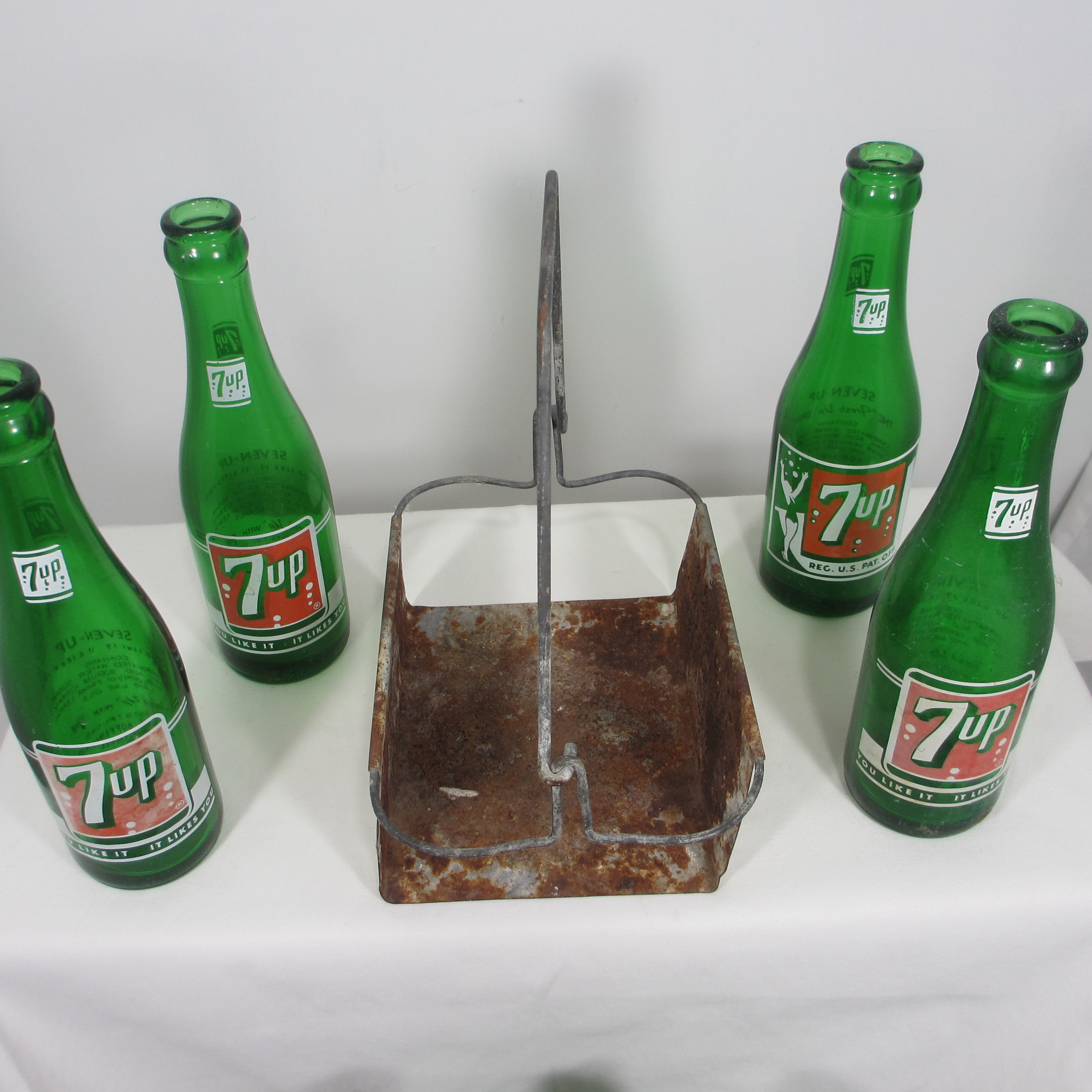 Vintage 7up 6-pack Metal Carrier With 6-7oz. Bottles - Etsy