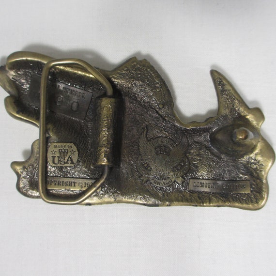 Vintage Brass Fish Belt Buckle Gem
