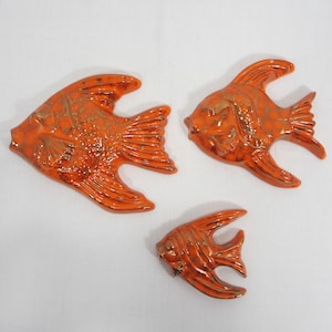 Vintage Set 3 Ceramic Plaque Wall Hangings 80&#39;s