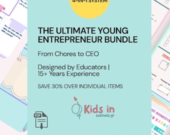 Kids Entrepreneur Bundle PDF | Business Workbook, Chore Chart, Money Talk (Digital Download)