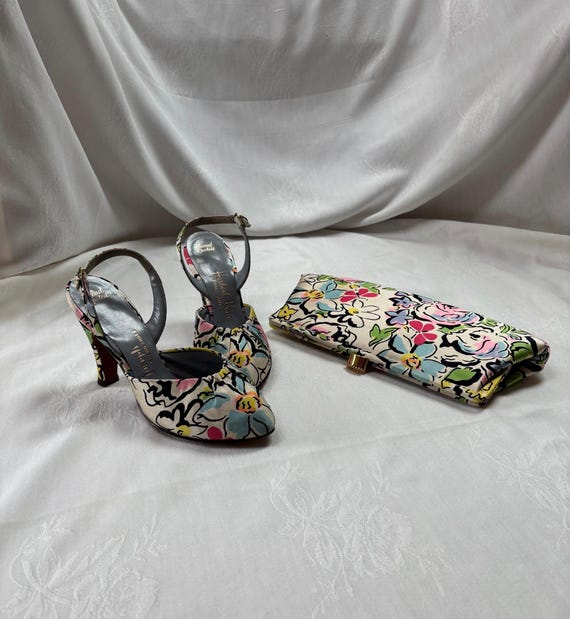 Vintage heels and matching clutch  handbag from 1… - image 1