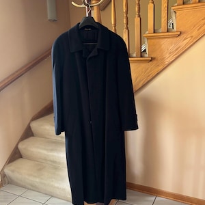 Vintage  Black Cashmere Men’s Coat, made in Italy
