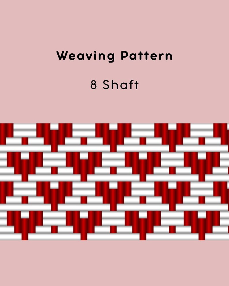 8 Shaft Weaving Pattern PDF – Cute Heart Weaving Pattern PDF - Beginner ...