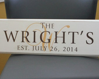 Custom Family Name Sign Plaque Personalized Wood: The Sophisticate