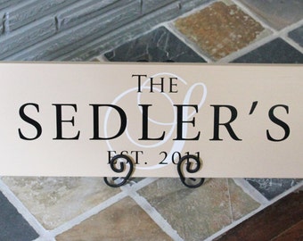 Family Established Name Sign Plaque Custom Personalized Wood: The Sophisticate