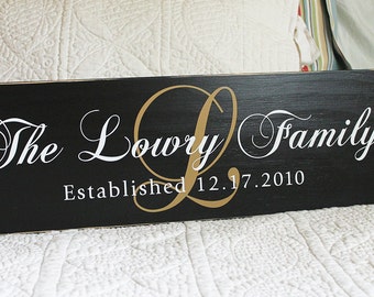 Custom Family Name Sign Plaque Personalized Wood: The Courtier