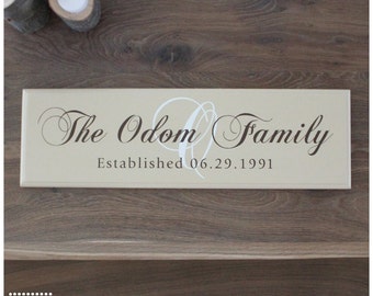 Family Name Established Sign Plaque Custom Personalized Wood: The Courtier