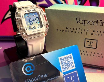 Nadeln weiß holographic mod Sand-Sterne transparent. Sport wasserdichte Uhr Alarm, Stoppuhr, Countdown.