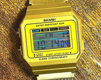 Gold SKMEI Mod Holographischer Statischer Aquamariner Schirm wasserfest