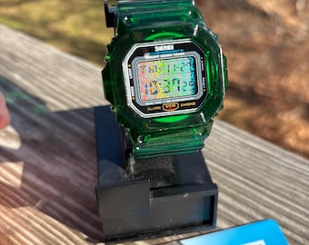 Groen Apple Y2K SKMEI-horloge - holografisch zandsterrenscherm