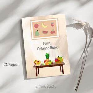 Fruit/Food Coloring Book – 21 Page Digital Download for Kids/Adults | Digital PDF