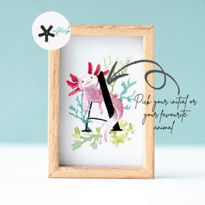 Lettre illustrée | Alphabet artistique | Décoration murale pour enfants | cadeau personnalisé | Illustration à l'aquarelle | aquarelle initiale