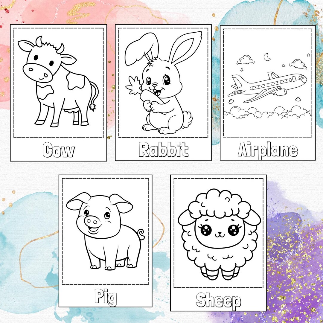 100 Pages Kids Coloring Book | Printable Coloring Pages for Children