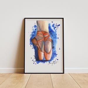 Ballet Shoes Fine Art Poster, Dance Wall Art, Watercolor Dance Print, Gift for Dancers, Home Decor