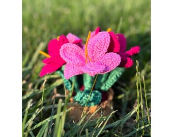 Handmade Crochet flowers in Pot – 6" Adorable Home & Office Decor Gift | Cheerful Gift for Desk, Office, or Nursery