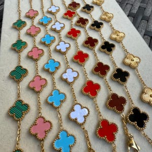 Four-leaf flower bracelet 18K gold-plated – stainless steel