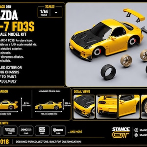 RX7 FA Bausatz Auto | Unbemalte Gießharz Figur (Maßstab 1:64–1:24)