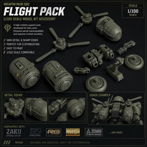 Weapon Pack 002 – Flight Pack for 1/100 Heavy Arms Mechs