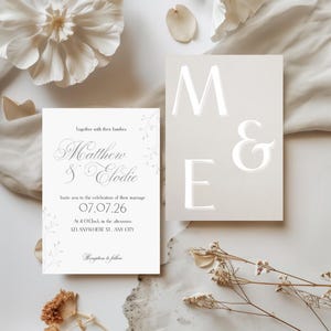Digital Hand gezeichnete Hochzeitseinladung | Bearbeitbar Elegant Script Invite | Minimalistische botanische Vorlage | Druckbare Hochzeitskarte | Sofort