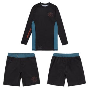 Shoyoroll Batch #110 DR20/S Training Rash Guard LS and Training Fitted Shorts, Premium BJJ Gear for Comfort & Performance,