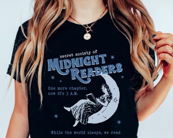 Secret Society of Midnight Readers  Shirt, Late Night Reader Book Lover Club, Librariancore Bookish Things, One More Chapter, Bookworm Gift